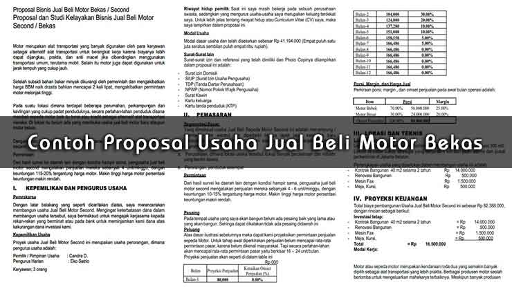 Contoh Proposal Usaha Jual Beli Motor Bekas